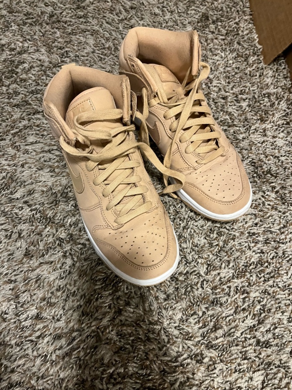 Nike High-Top Sneakers in Beige/Tan